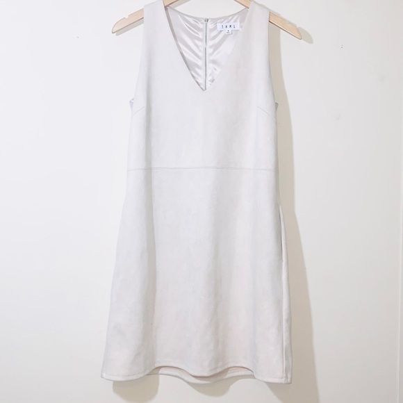 THML Suede V-neck Mini Dress